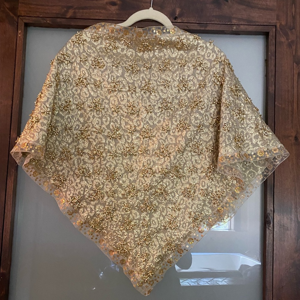 NWT Handmade crystal beaded Veil - fancy scarf - wrap